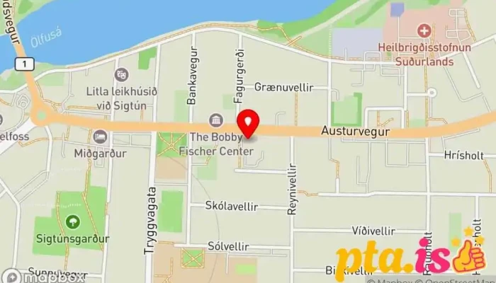 kort yfir A4 Ritfangaverslun í Selfoss