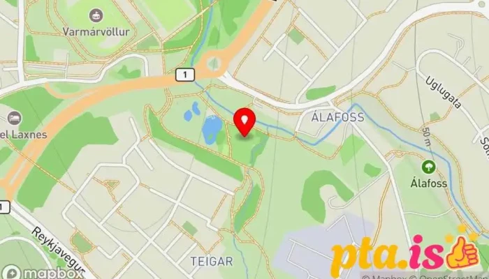 kort yfir Ærslabelgur Leikvöllur í Mosfellsbær