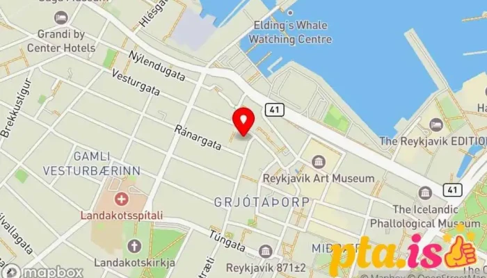 kort yfir Aftur & Aftur Húðflúrstofa í Reykjavík