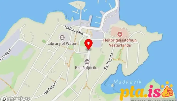 kort yfir Akkeri Guesthouse Hótel í Stykkishólmur