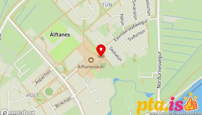 kort yfir Álftanessafn Bókasafn í Álftanes