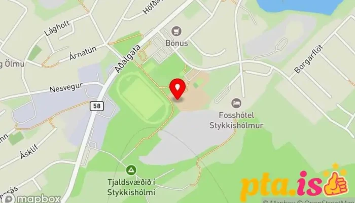 kort yfir Amtsbókasafnið í Stykkishólmi Bókasafn í Stykkishólmur