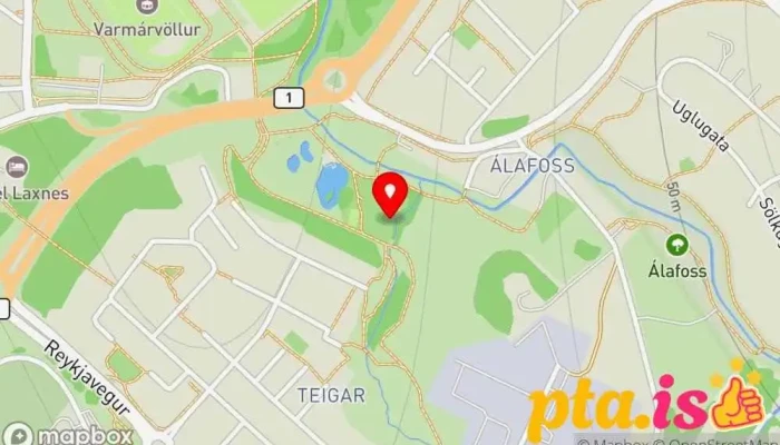 kort yfir Aparóla Leikvöllur í Mosfellsbær
