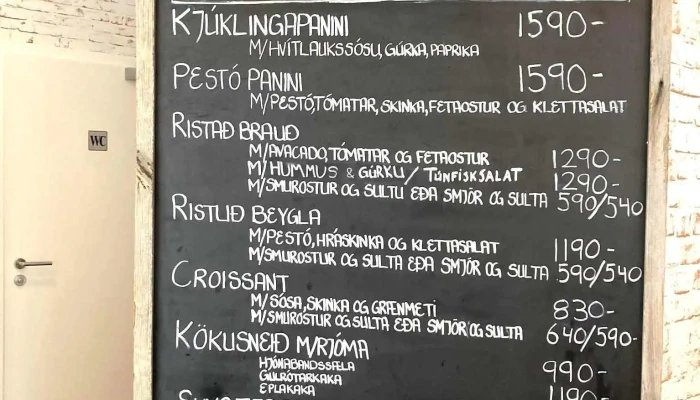Arna Is  Og Kaffibar Matsedill - Seltjarnarnes