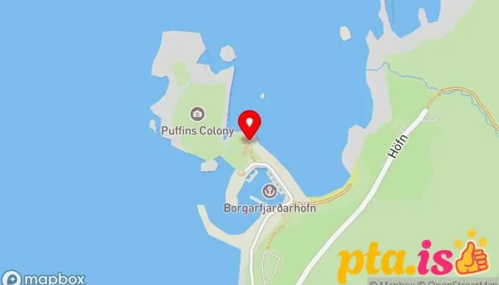 kort yfir Borgarfjarðarhöfn Ferðamannastaður í Bakkagerði