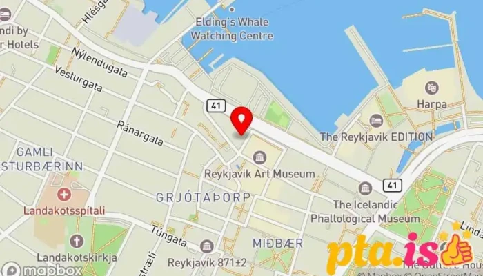 kort yfir Borgarskjalasafn Reykjavíkur Opinber skrifstofa í Reykjavík