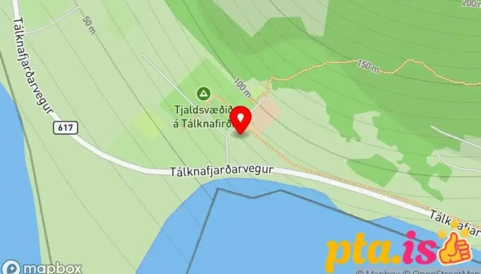 kort yfir Cafe Dunhagi Veitingastaður í Tálknafjörður
