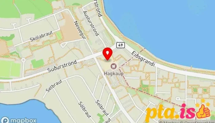 kort yfir Eiðistorg Verslunarmiðstöð í Reykjavík