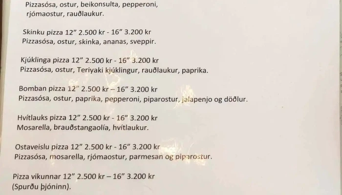Einarshusid Matsedill - Bolungarvík