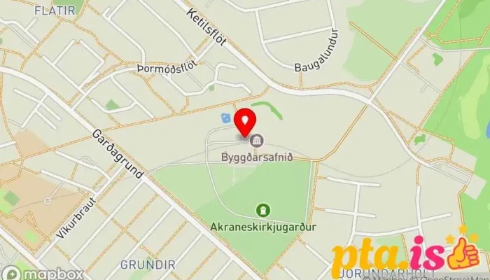 kort yfir Eyrarskógur Ferðamannastaður í Akranes