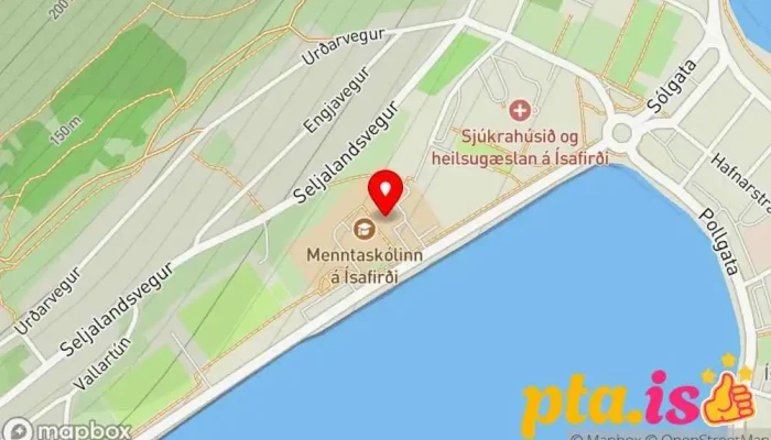 kort yfir Fab Lab Ísafjörður, innovation center Viðskiptamiðstöð, Samfélagsmiðstöð, Fræðslumiðstöð í Ísafjörður