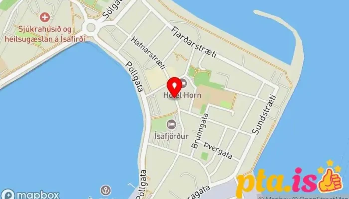 kort yfir Fasteignasala Vestfjarða Fasteignasala í Ísafjörður