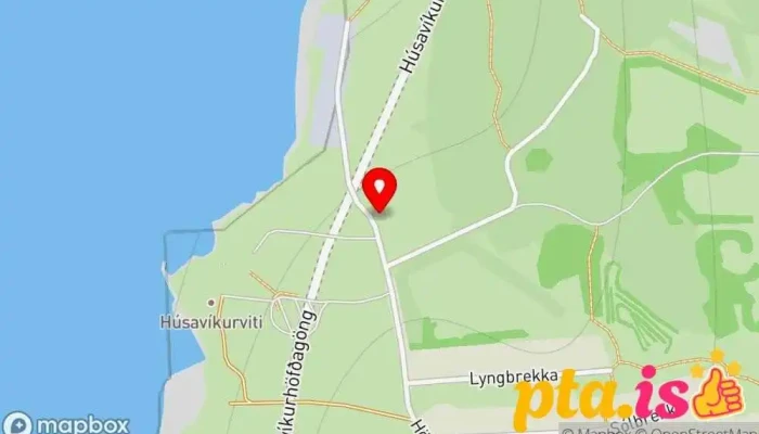 kort yfir Félag hundaeiganda á Húsavík Hundagarður í Húsavík