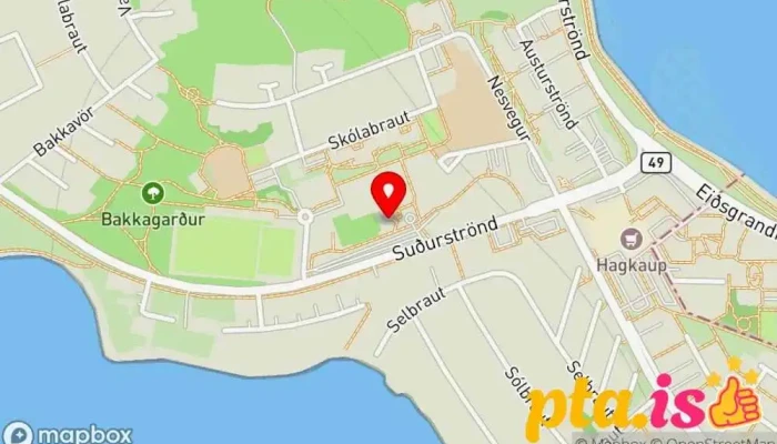kort yfir Félagsheimili Seltjarnarness Veislusalur, Veitingastaður í Seltjarnarnes