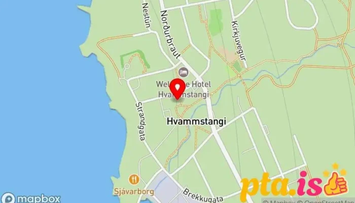 kort yfir Félagsheimilið Hvammstanga Menningarmiðstöð, Tónleika- eða veislusalur í Hvammstangi