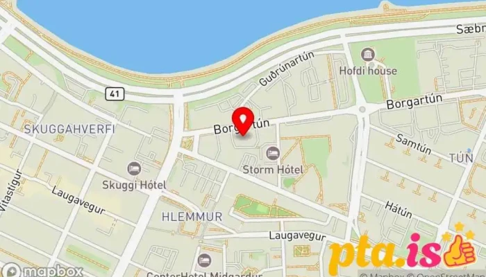 kort yfir Félagsráðgjafafélag Íslands  í Reykjavík