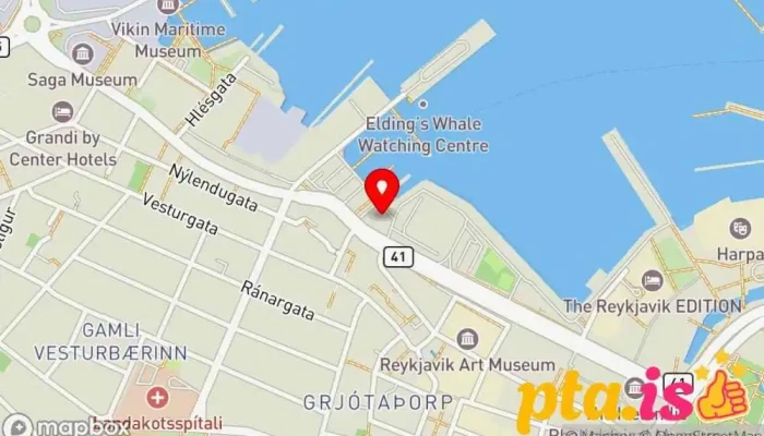 kort yfir Ferðamálastofa Opinber skrifstofa í Reykjavík
