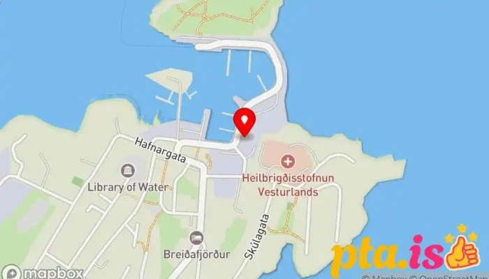 kort yfir Ferry Baldur Ferjustöð í Stykkishólmur