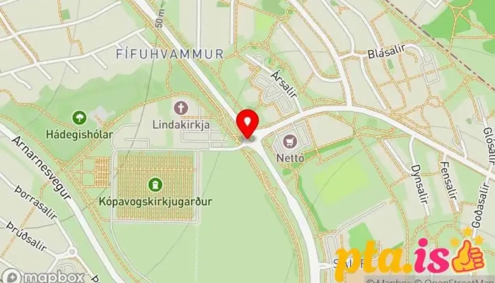 kort yfir Fífuhvammur  í Kópavogur