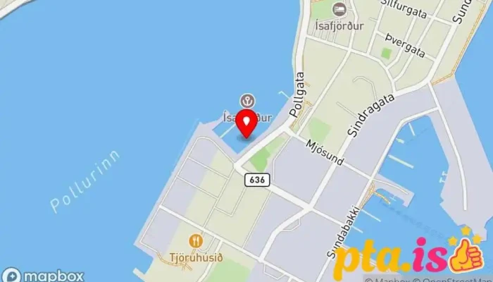 kort yfir Fischerei-Hafen Isafjord Hafnarflutningafyrirtæki í Ísafjörður