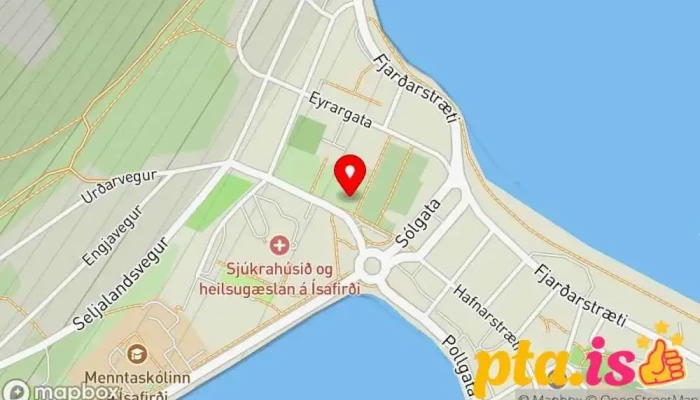 kort yfir Fisher Styttugerð í Ísafjörður