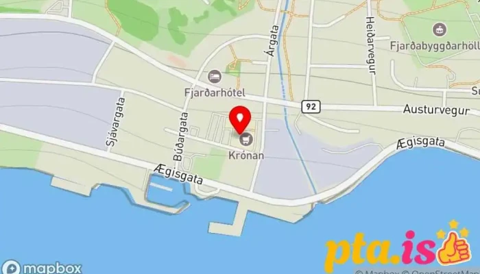 kort yfir Fjarðabyggð Skrifstofa Ráðhús eða bæjar-/sveitarstjórnarskrifstofa í Reyðarfjörður