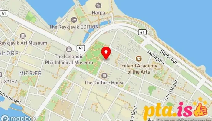 kort yfir Fjármála- og efnahagsráðuneytið  í Reykjavík
