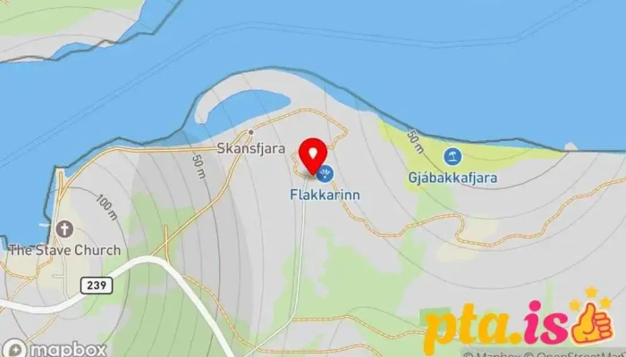 Flakkarinn Scenic Overlook -  Kort - Vestmannaeyjabær