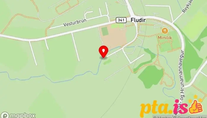 kort yfir Flúðalaug Sund í Flúðir