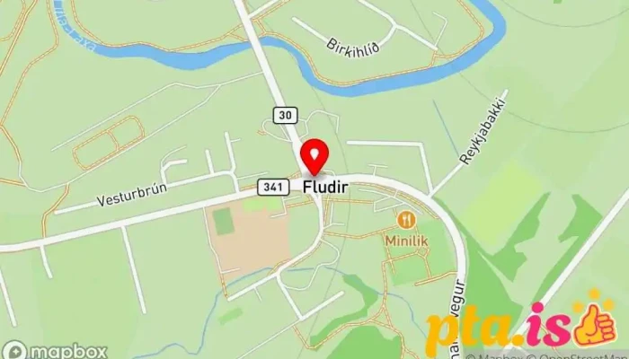 kort yfir Flúðir  í Flúðir
