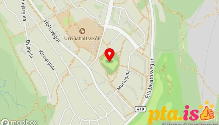 kort yfir Fótboltavöllur Fótboltavöllur í Garðabær