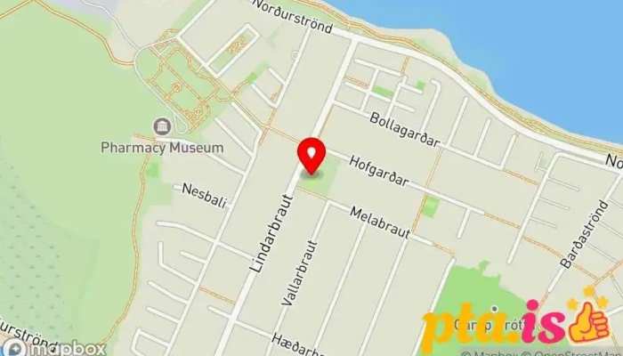 kort yfir Fótboltavöllur Fótboltavöllur í Seltjarnarnes