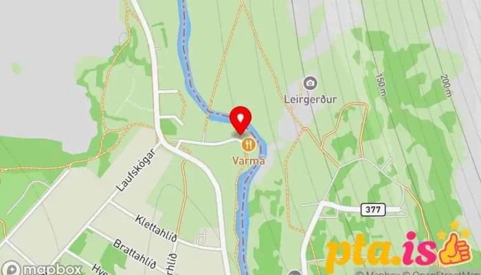 kort yfir Frost og Funi Hótel, Veitingastaður í Hveragerði