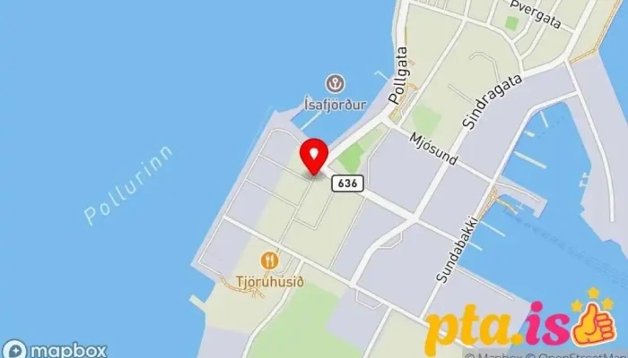 kort yfir Geðræktarmiðstöðin Vesturafl - Nytjamarkaður Verslun með notuð föt í Ísafjörður
