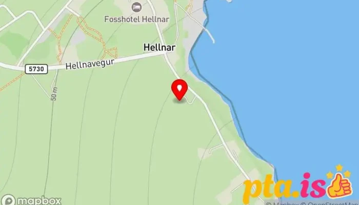 kort yfir Gíslabær Gistiheimili í Hellnar