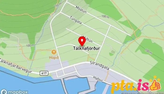 kort yfir Gistiheimili Talknafjarðar Hótel í Tálknafjörður