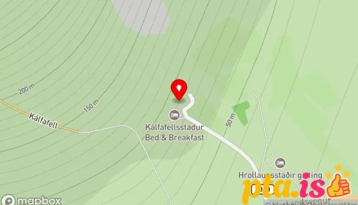 kort yfir Gistiheimilið Kálfafellsstaður Gisting í Kálfafellsstaður