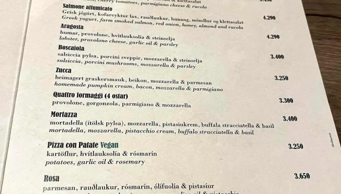 Glod Restaurant Matsedill - Egilsstaðir