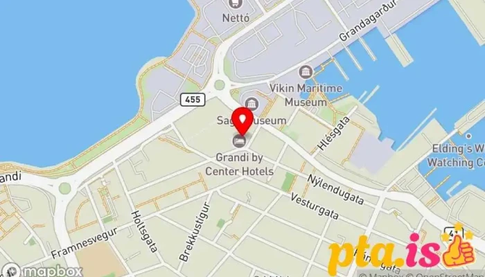kort yfir Grandi by Center Hotels Hótel í Reykjavík