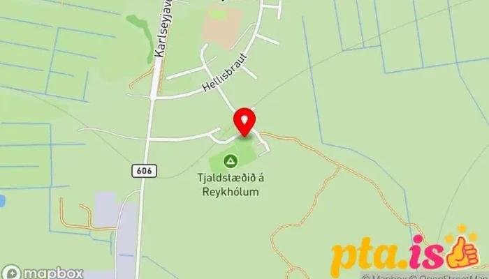 kort yfir Grettislaug Sundlaug í Reykhólar