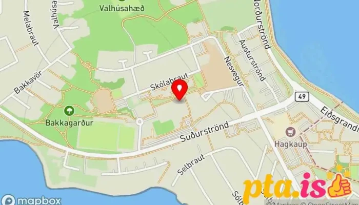 kort yfir Grótta Íþróttafélag í Seltjarnarnes