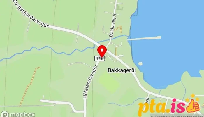 kort yfir Grunnskóli Borgarfjarðar Skóli í Borgarfjörður Eystri