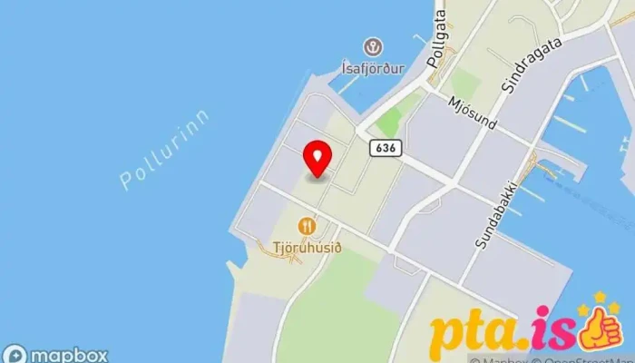 kort yfir Háskólasetur Vestfjarða Háskóli í Ísafjörður