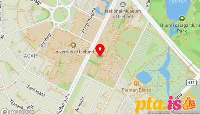 kort yfir Háskóli Íslands Háskóli í Reykjavík