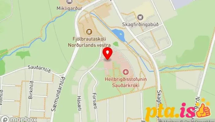 kort yfir Heilbrigðisstofnunin Sauðárkróki Sjúkrahús í Sauðárkrókur