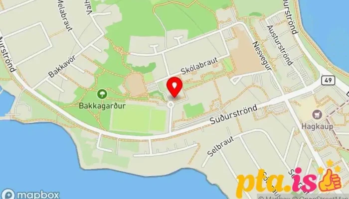 kort yfir Heilsugæslan Seltjarnarnesi og Vesturbæ Heilsugæslustöð í Seltjarnarnes