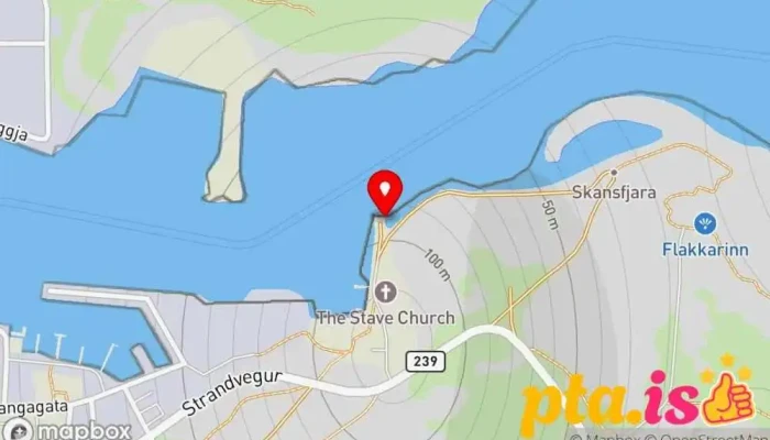 kort yfir Heimaey Lighthouse Útsýnisstaður í Skansinn