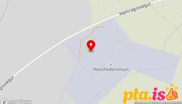 kort yfir Hellisheiðarvirkjun Sýningargripur, Raforkuver, Ferðamannastaður í Ölfus