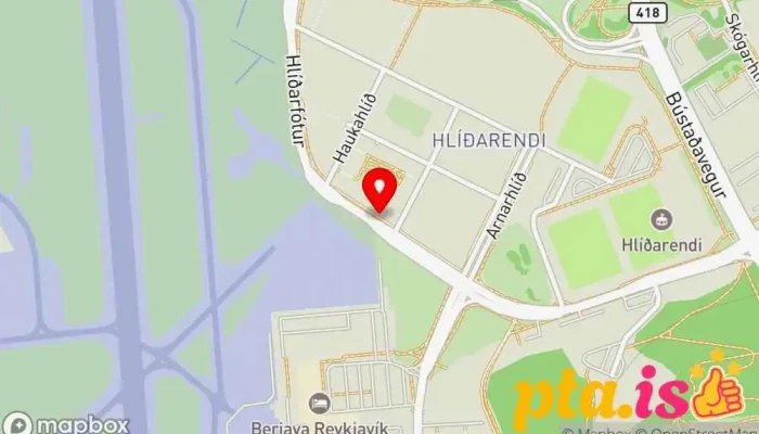 kort yfir Hlíðarfótur 17 Fæðingarkennsla í Reykjavík