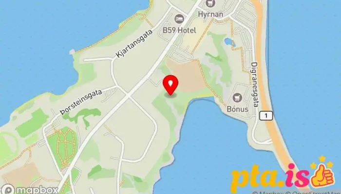 kort yfir Hlíðartúnshúsin Sögulegt kennileiti í Borgarnes